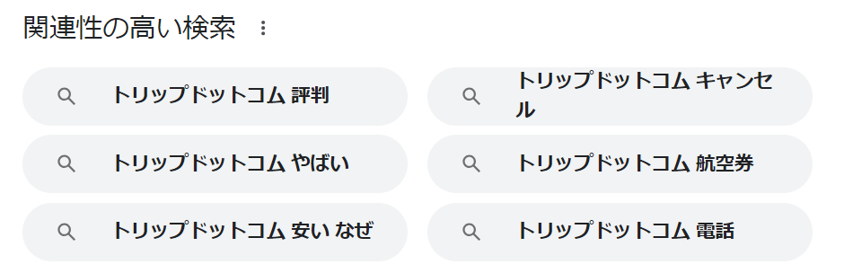 Google検索結果「トリップドットコム」